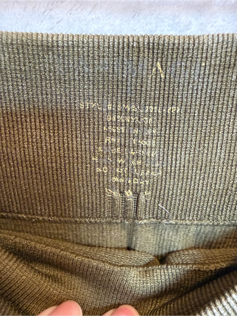 LA Image Olive Green Ribbed Very Thick Knit Leggings - Picture 4 of 4
